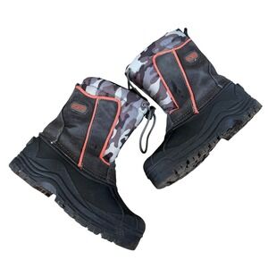 Sporto Kids Winter Snow Boots Camo Orange Size 4